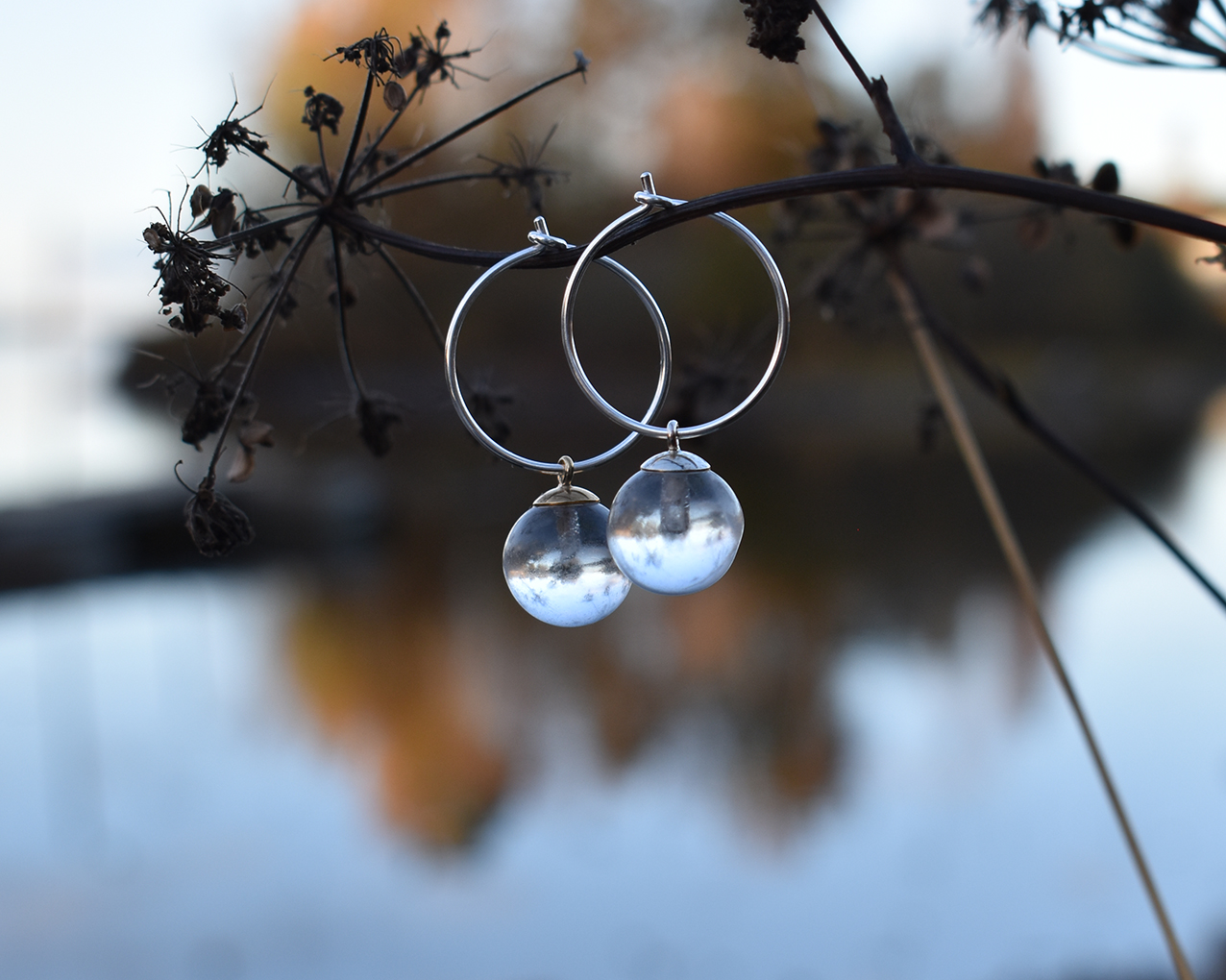 SVALÖ LARGE DROP -  colorless earrings