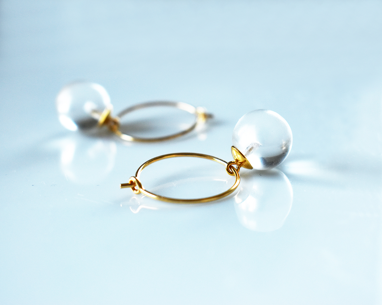 SVALÖ LARGE DROP -  colorless earrings gold plated - 2