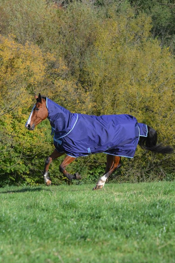Bucas Atlantic Exclusive Horse Rug + Detachable Neck 250g - Navy