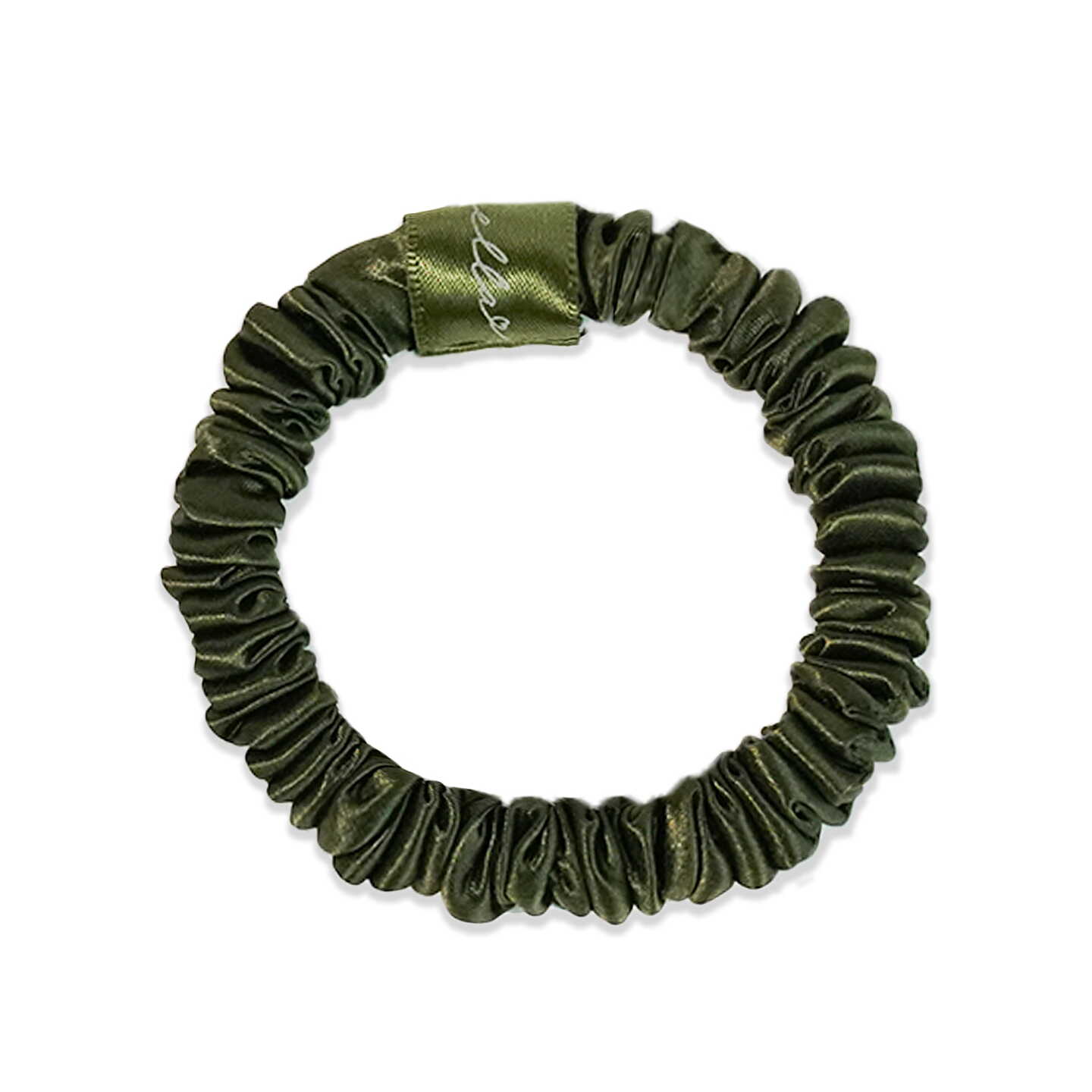 Silky hair scrunchie Solid Dark Green