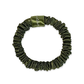 Silky hair scrunchie Solid Dark Green