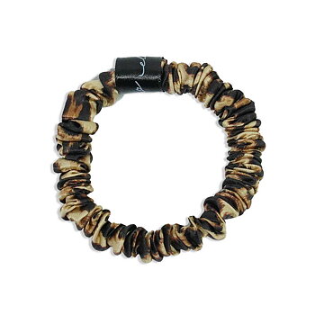 Silky hair scrunchie Brown Leopard