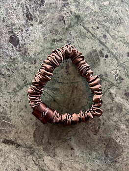 Silky hair scrunchie  Brown