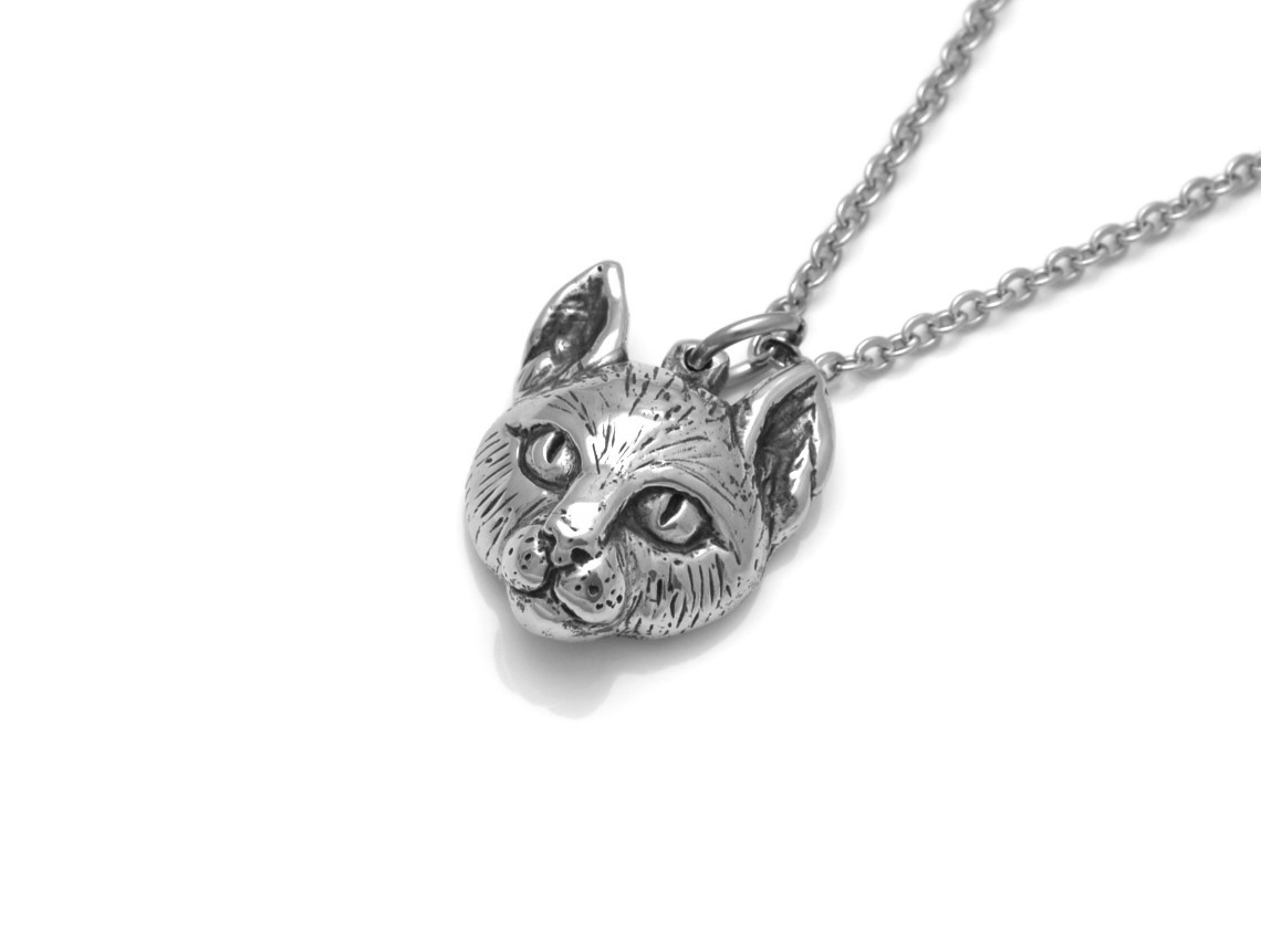 Kattansikte Halsband, Handgjort Katthuvud Smycke - 3