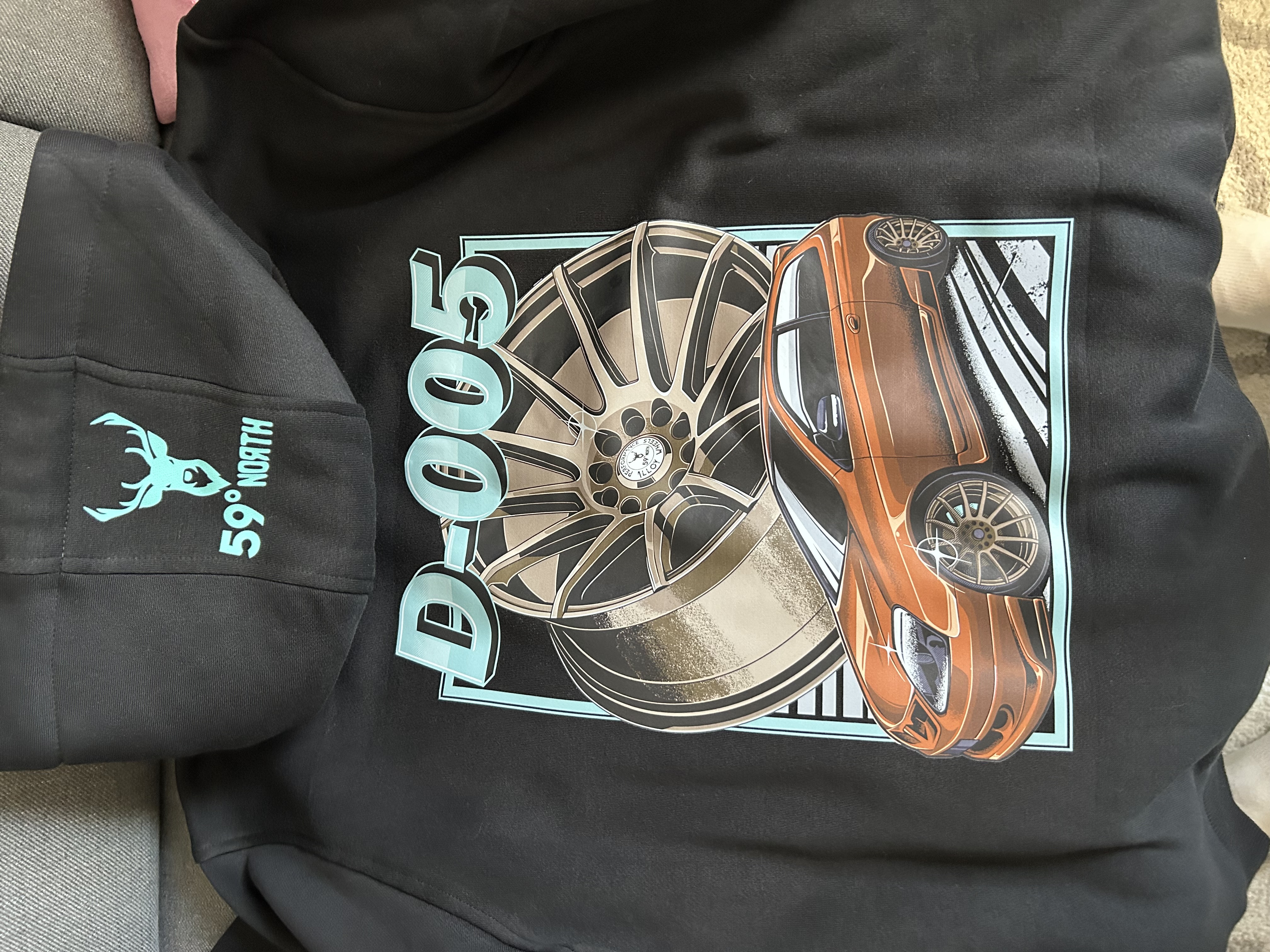 59°North Wheels Hoodie "D-005" svart - 2