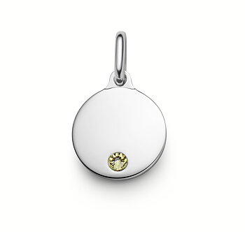 Nimi Korut Kuukausittain Stone Pyöreä tarjotin 12mm Hopea MARRASKUU