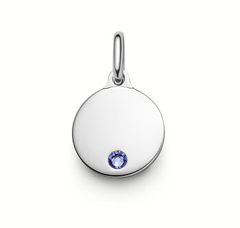 Nimi Korut Kuukausittain Stone Pyöreä tarjotin 12mm Hopea joulukuu