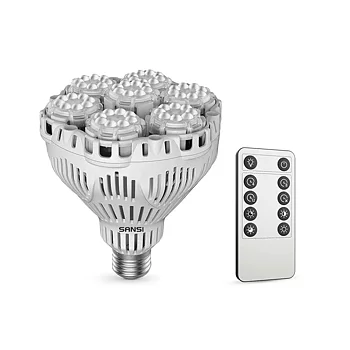 Sansi LED Växtlampa E27 - 40W fullspektrum med fjärrkontroll