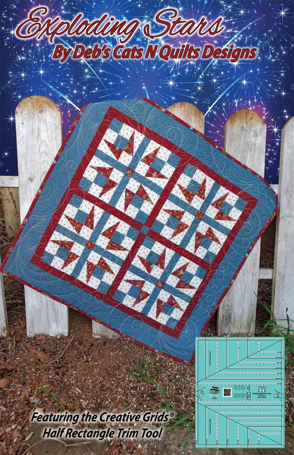 Mönster: Exploding Stars, till Half Rectagle Trim Tool, linjalen.