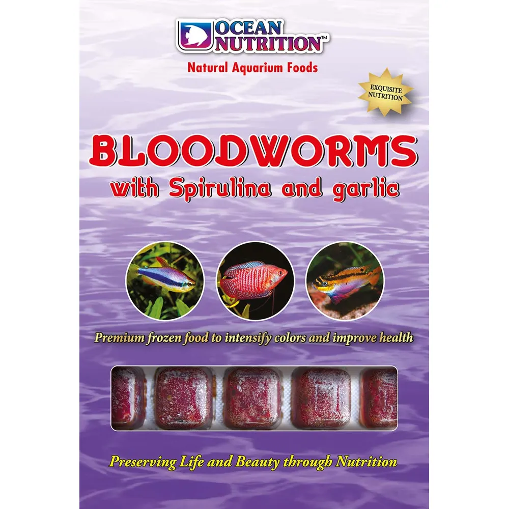 BLOODWORMS 100GR med spirulina och vitlök (Chinonomus sp)