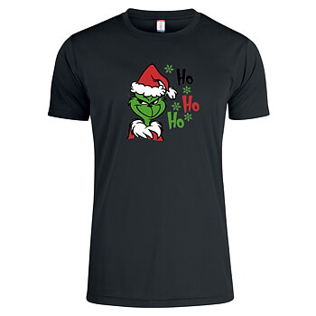T-shirt HO HO HO black - Grinch front