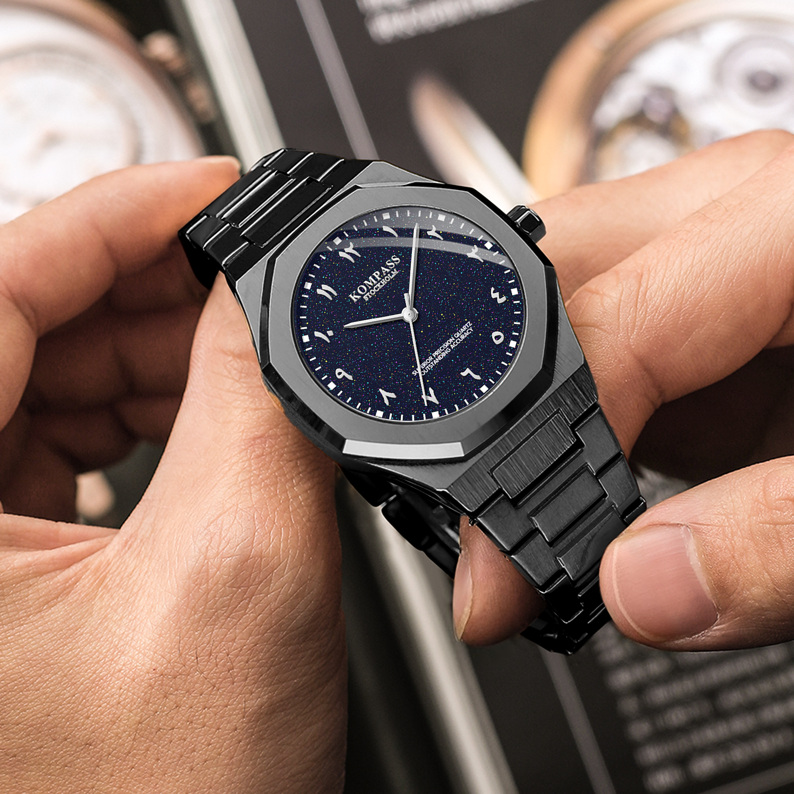 Kompass Star-Dust Arabic Black Blue - 5