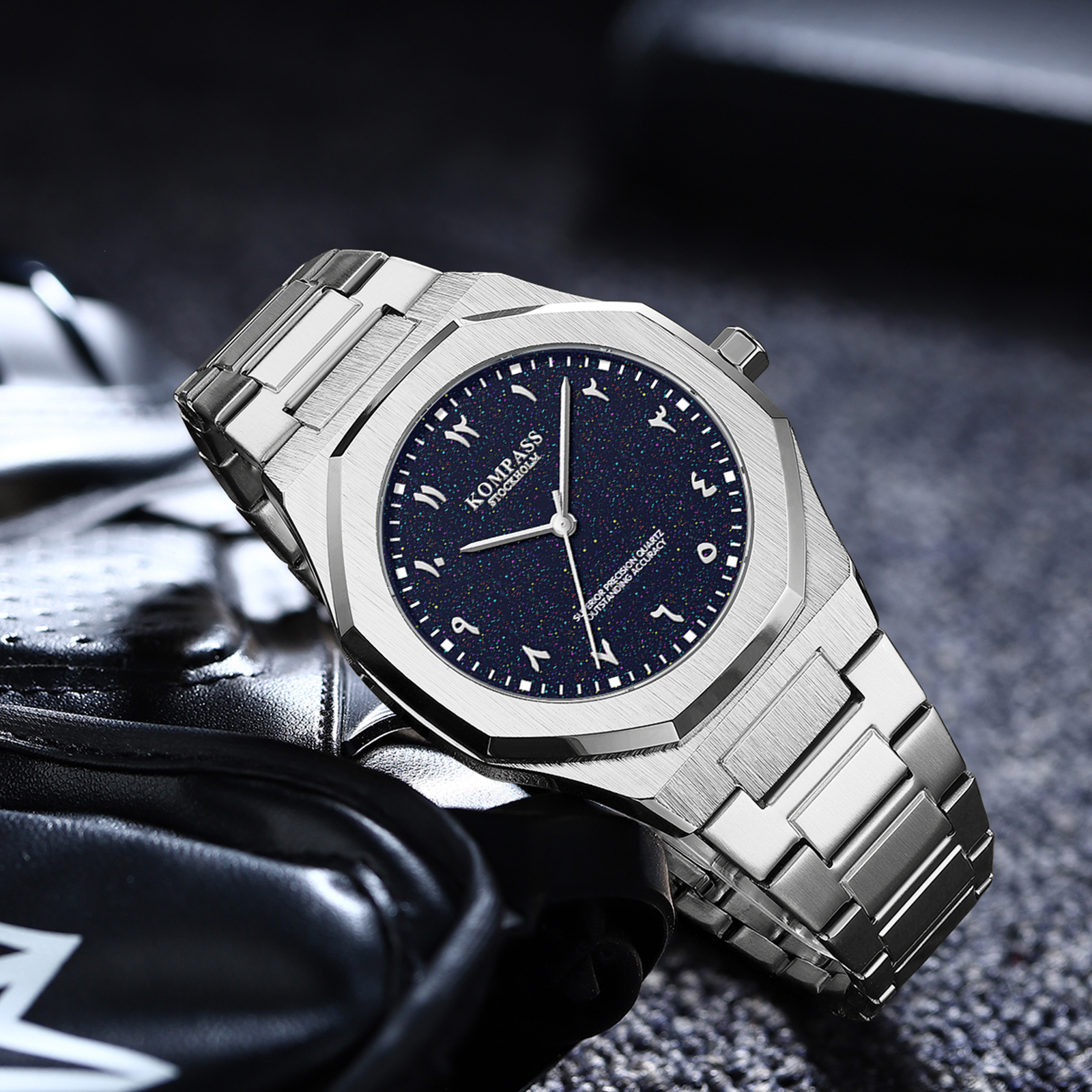 Kompass Star-Dust Arabic Silver Blue - 4