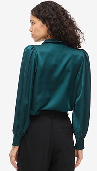 Vila Lutto  Frill Silk Shirt Ponderosa Pine