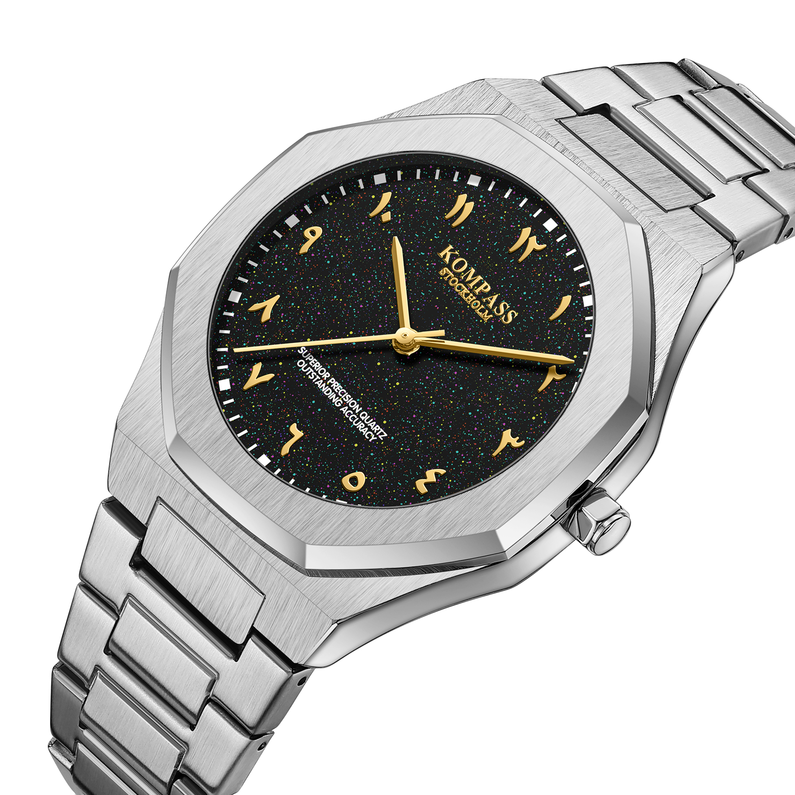 Kompass Star-Dust Arabic Silver Black Gold – bild 2