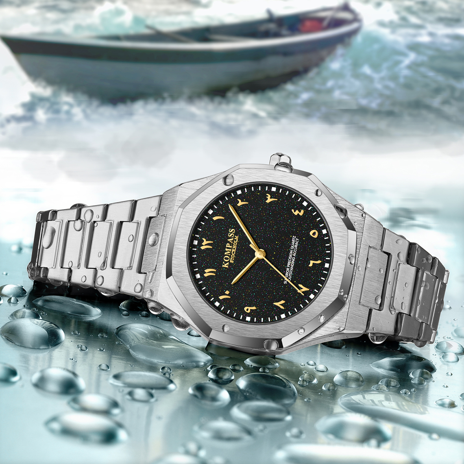 Kompass Star-Dust Arabic Silver Black Gold - 9