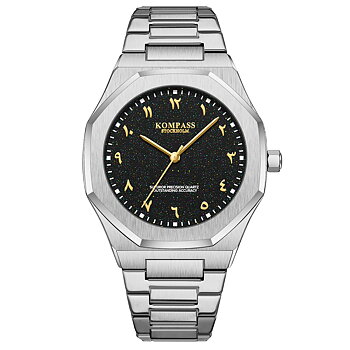 Kompass Star-Dust Arabic Silver Black Gold