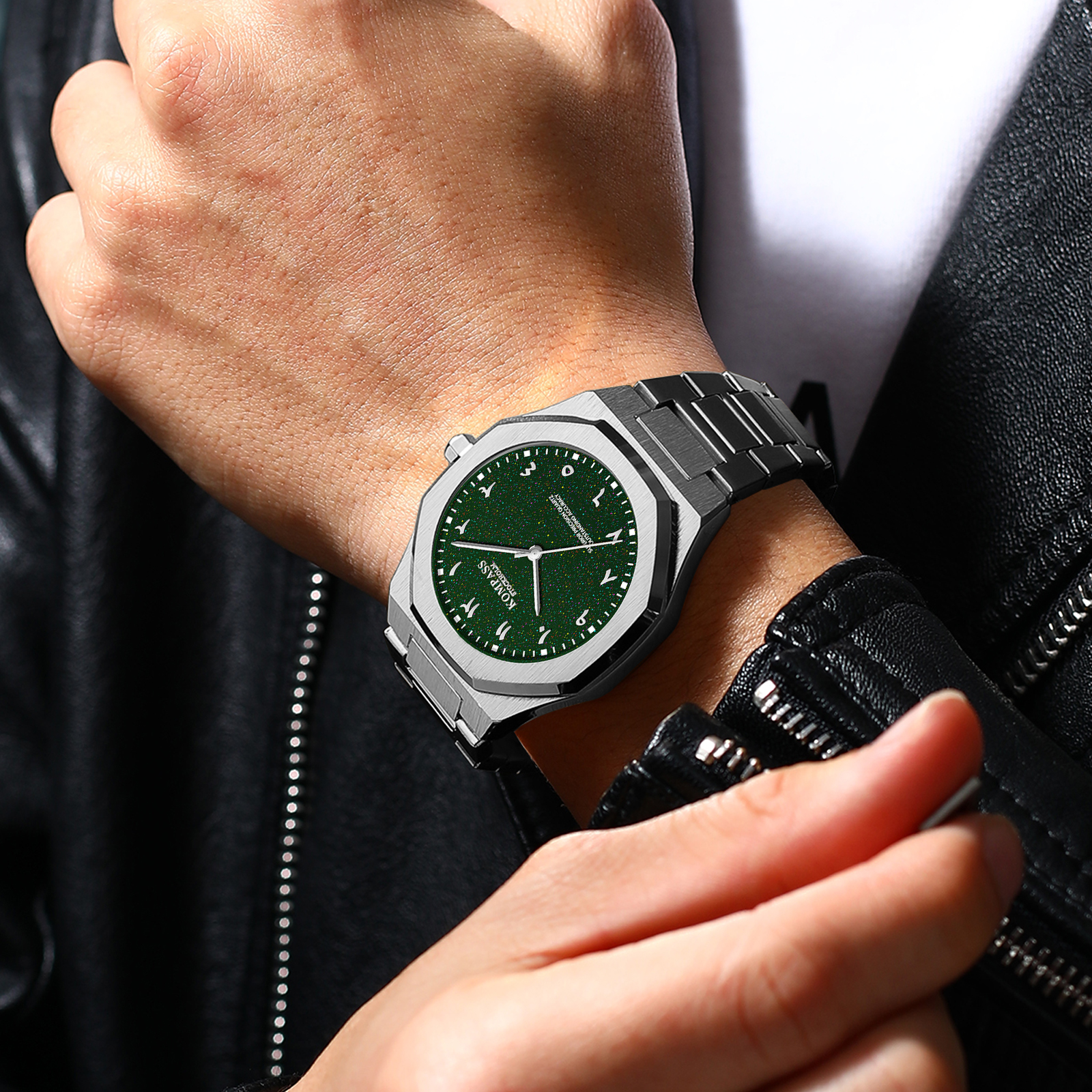Kompass Star-Dust Arabic Silver Green - 8