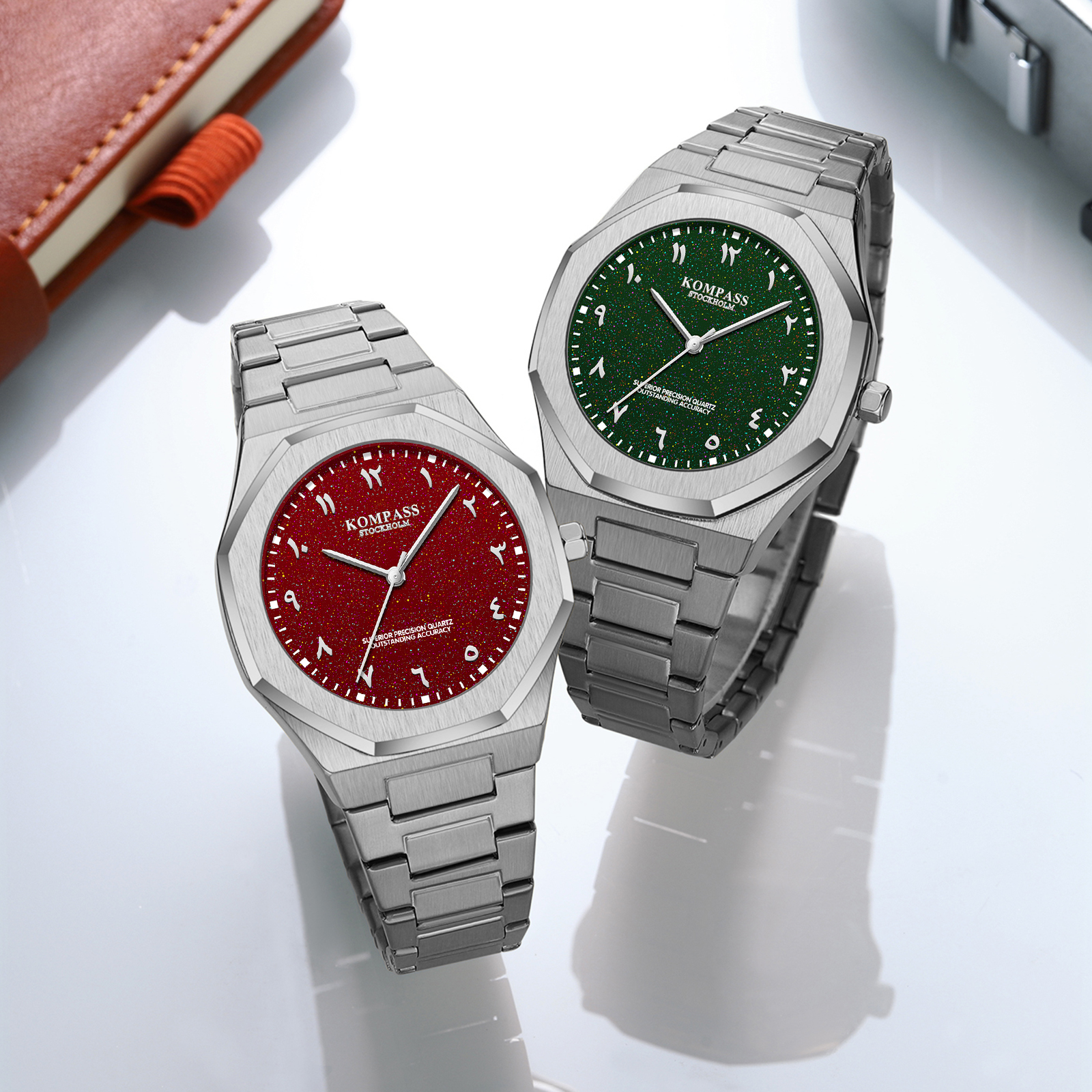 Kompass Star-Dust Arabic Silver Green - 11