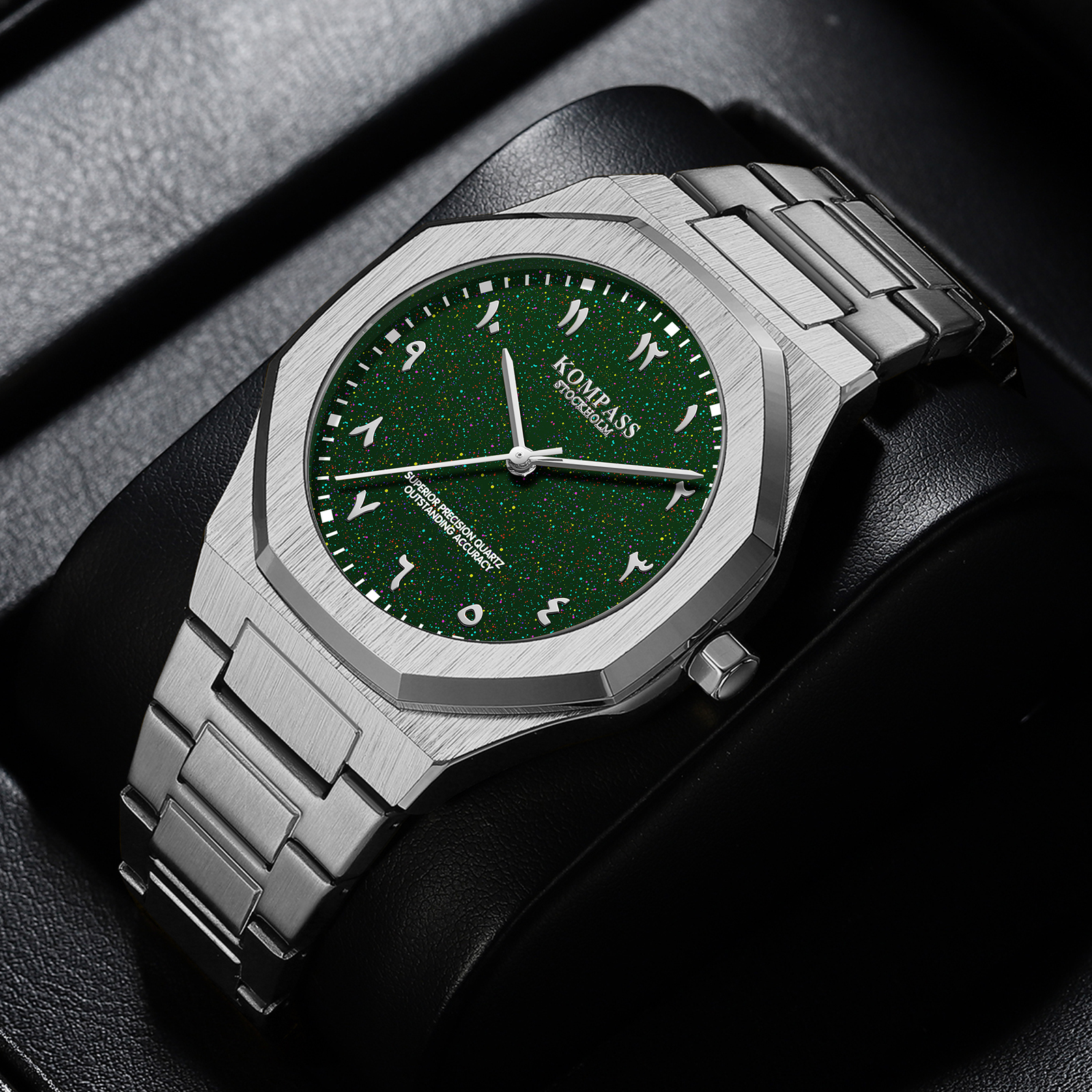 Kompass Star-Dust Arabic Silver Green - 6