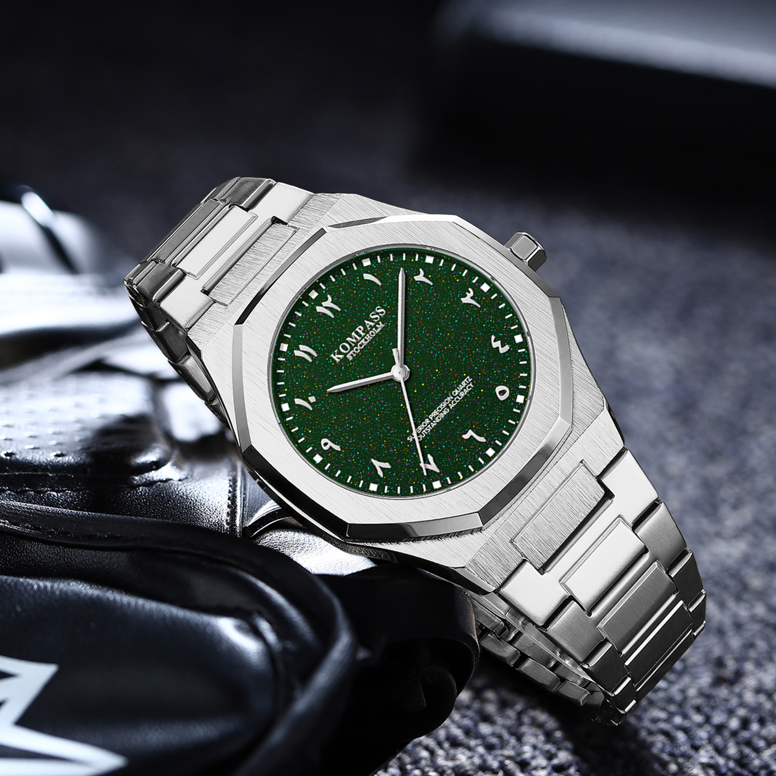 Kompass Star-Dust Arabic Silver Green - 4