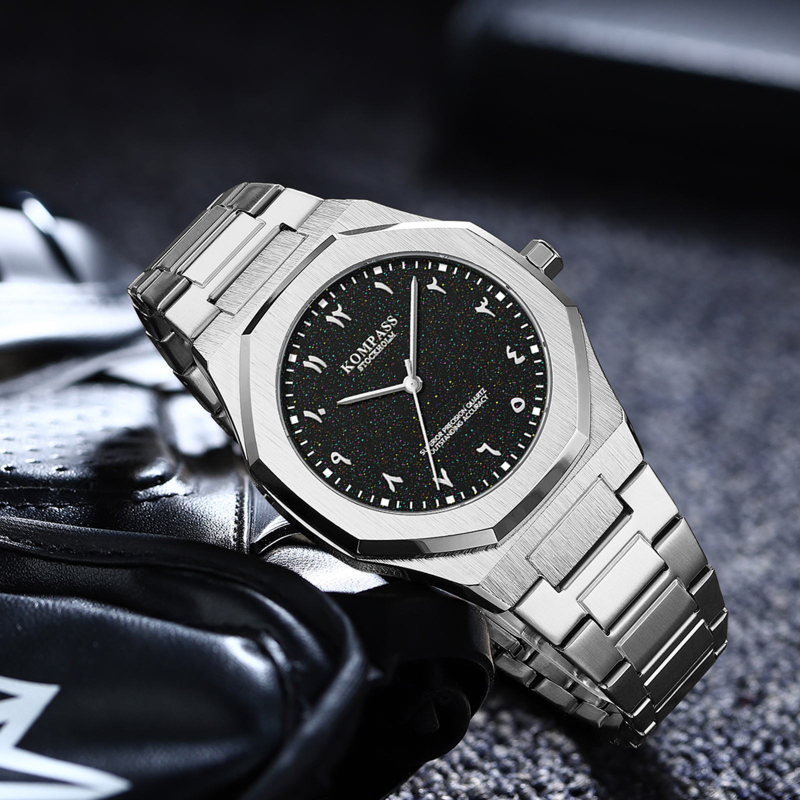 Kompass Star-Dust Arabic Silver Black - 4