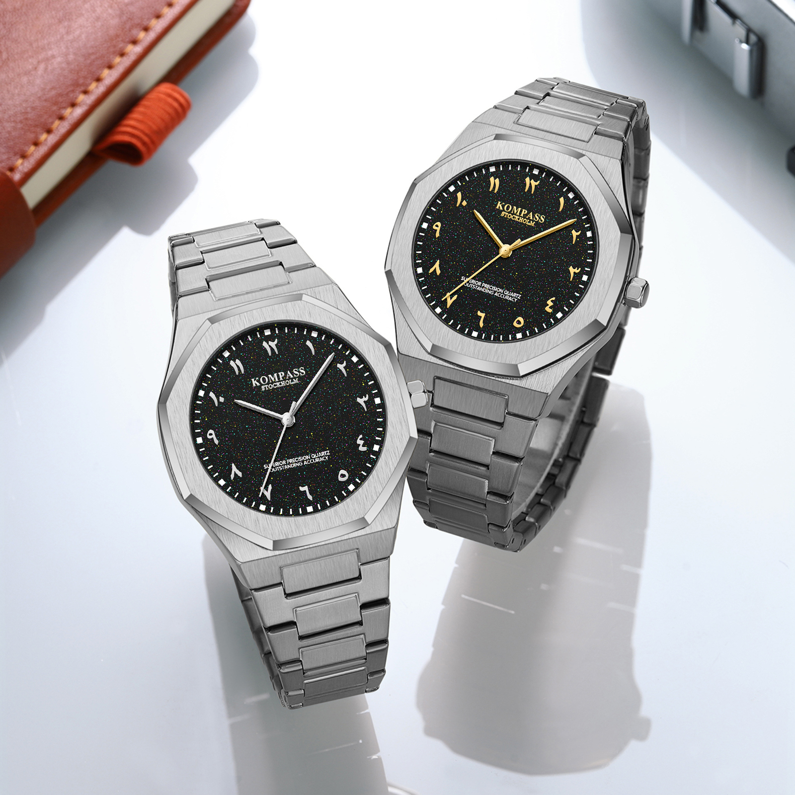 Kompass Star-Dust Arabic Silver Black - 11