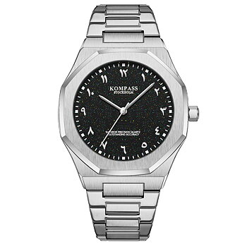Kompass Star-Dust Arabic Silver Black