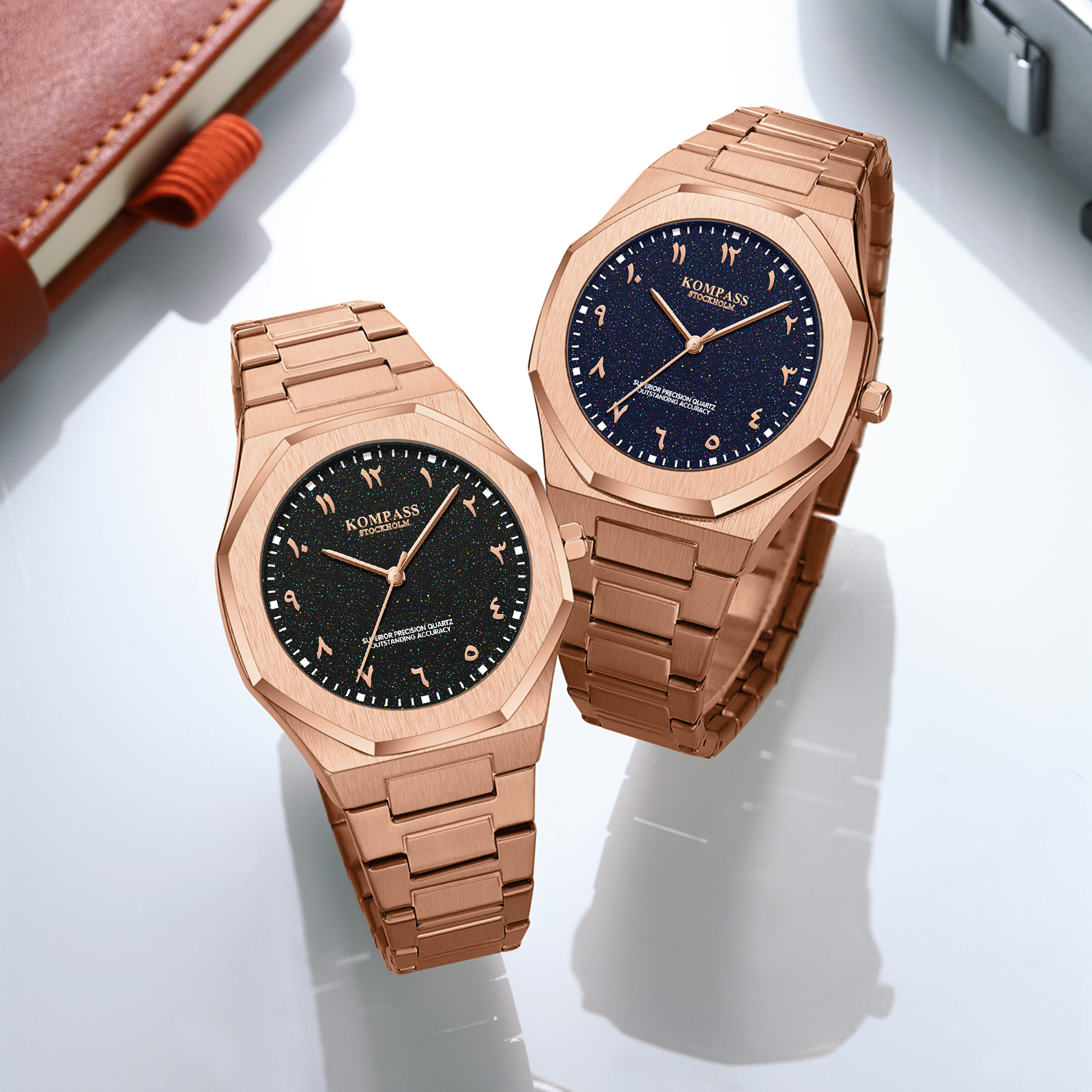 Kompass Star-Dust Arabic Rose Gold Blue - 11