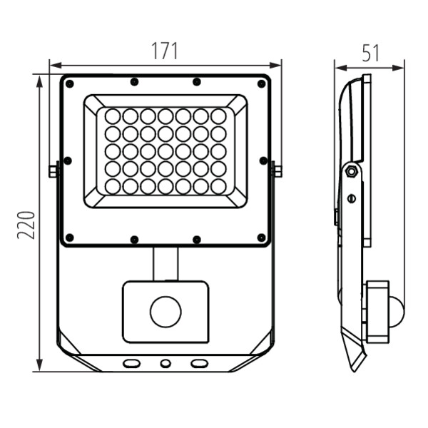 KANLUX Strålkastare ACETE 30W CCT IP65 Med & Utan Sensor - 6