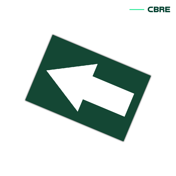 CBRE klisterdekal - Pil 60x40mm