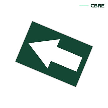 CBRE klisterdekal - Pil 60x40mm