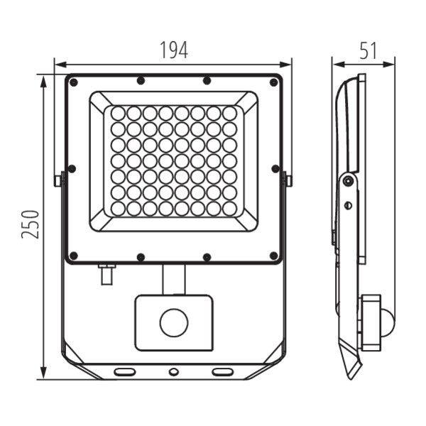 KANLUX Strålkastare ACETE 50W CCT IP65 Med & Utan Sensor - 6