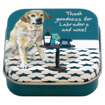 Mini Tin The Little Dog Laughed Dog Motif Yellow Labrador