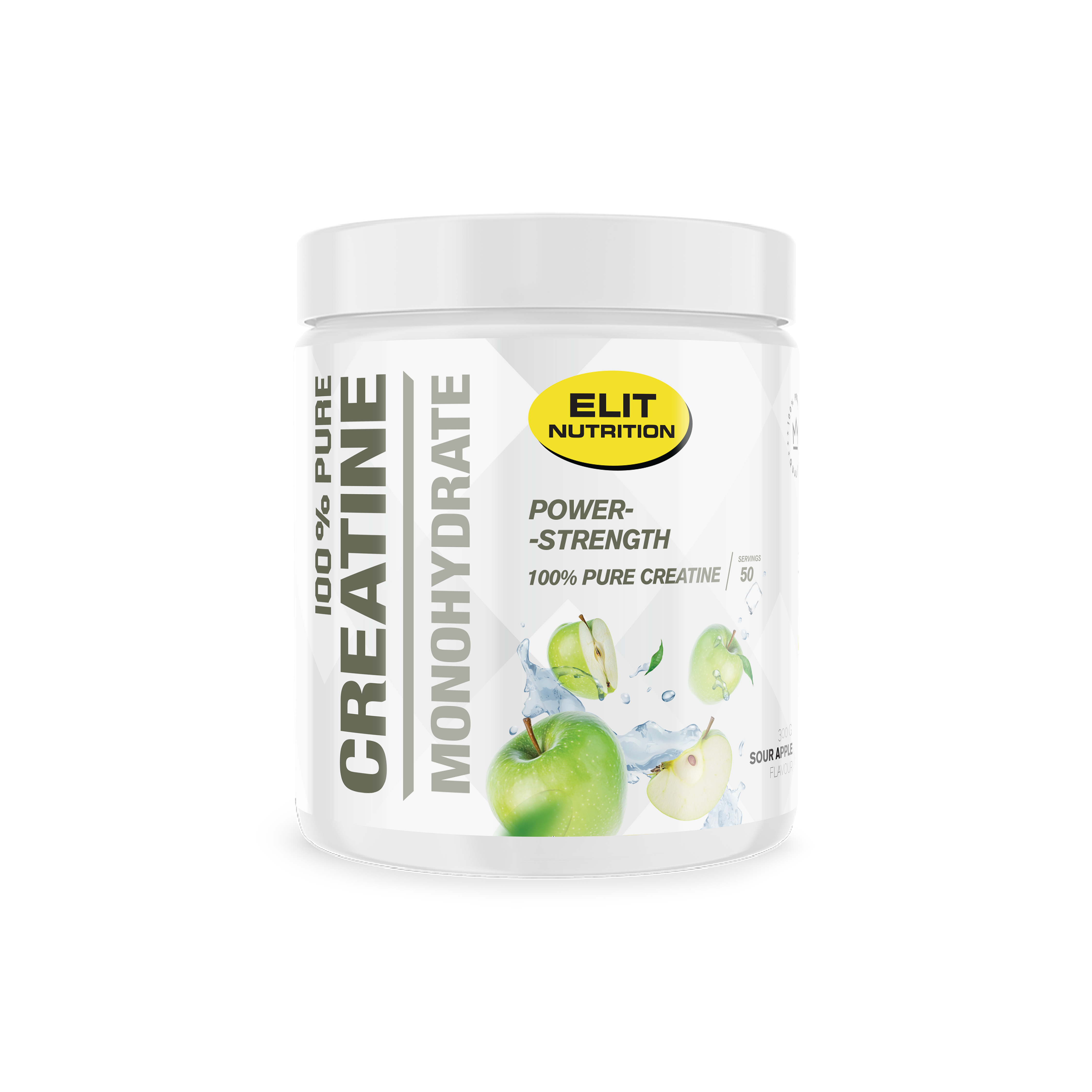 Kreatin monohydrat, ELIT - 100% Pure, 300g - Sour Apple
