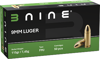 B Nine 9x19 115gr FMJ - 1000st