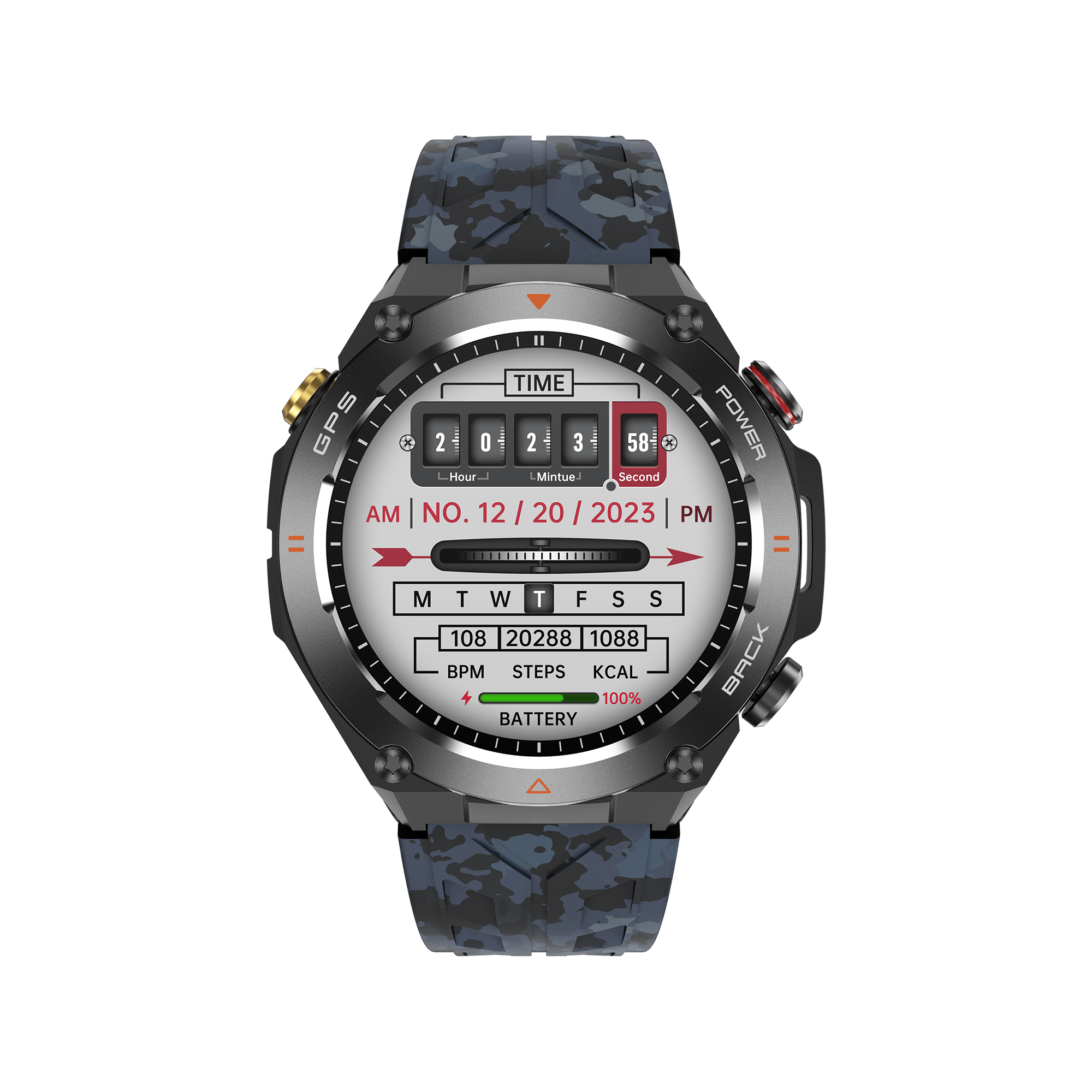 Philippe Palmer Smart Watch LP92 Dark Camo - 56