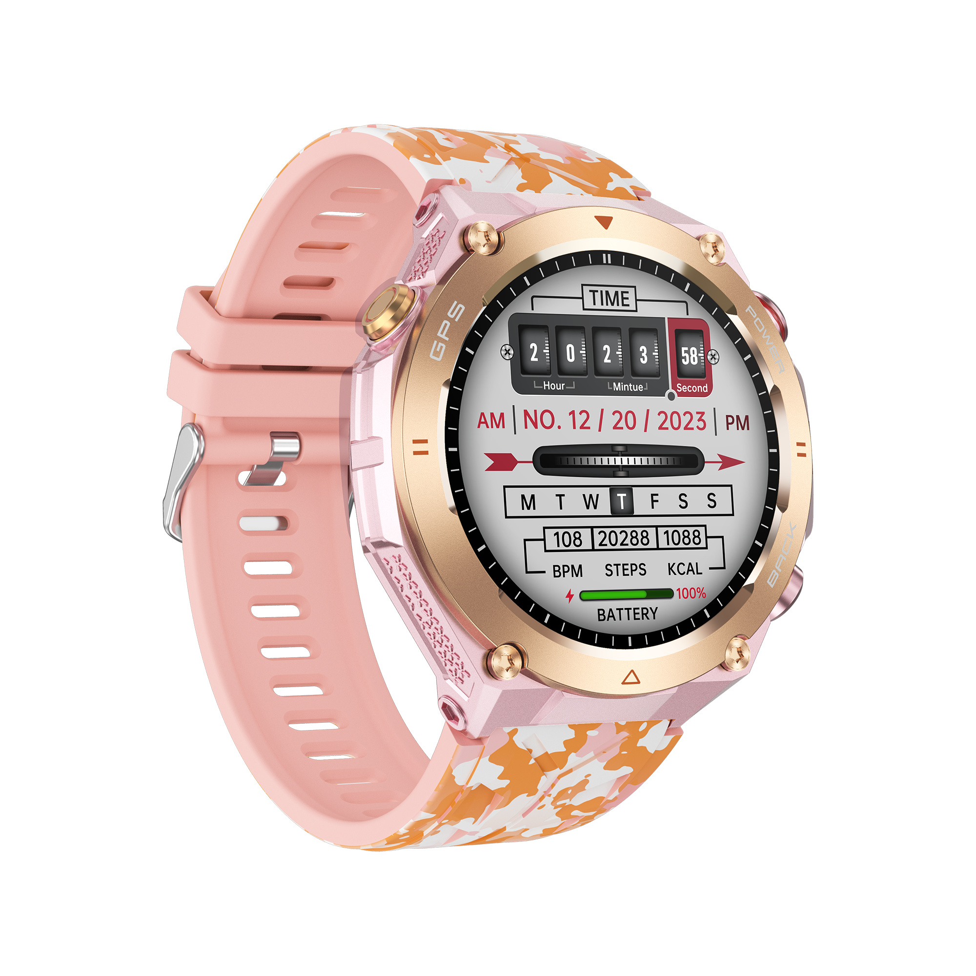 Philippe Palmer Smart Watch LP92 Pink Camo - 40
