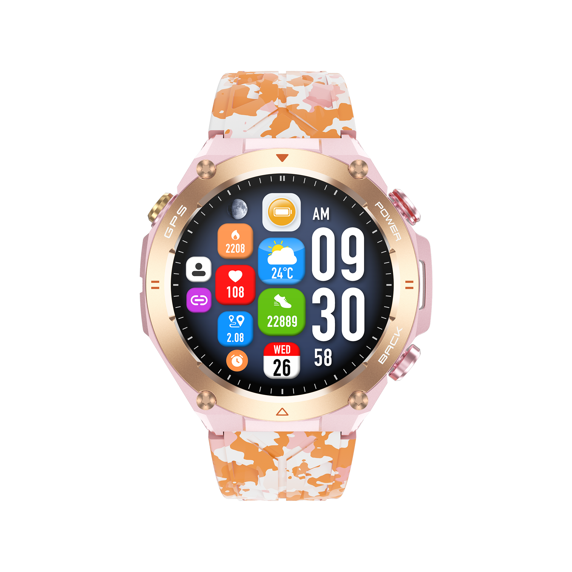Philippe Palmer Smart Watch LP92 Pink Camo - 54