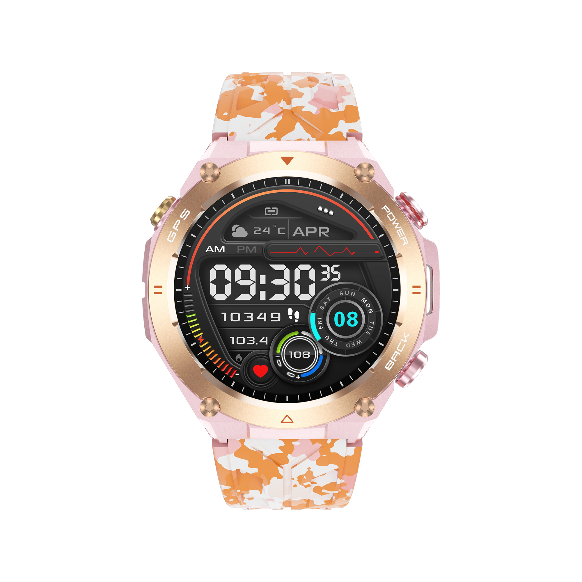 Philippe Palmer Smart Watch LP92 Pink Camo - 46