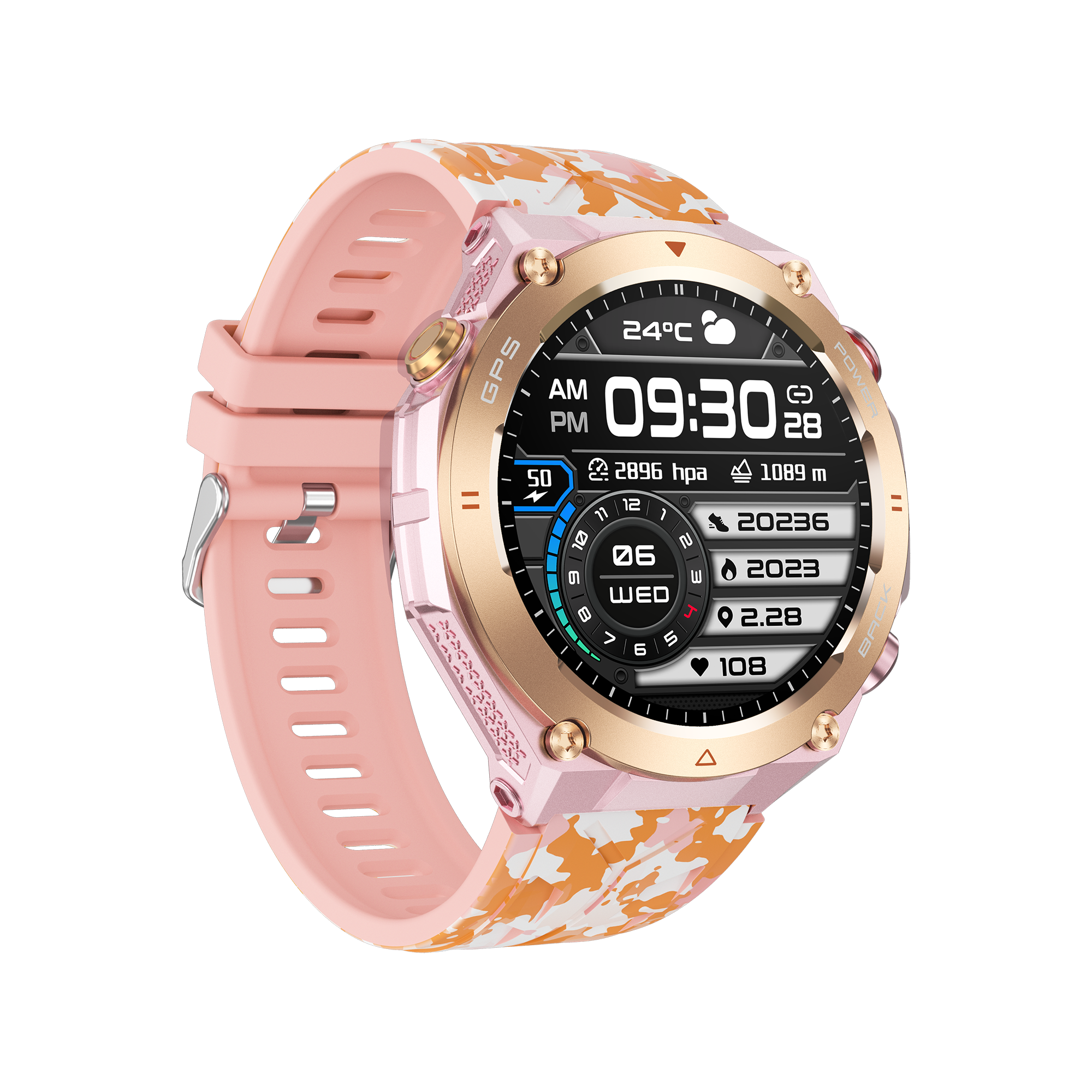 Philippe Palmer Smart Watch LP92 Pink Camo - 38