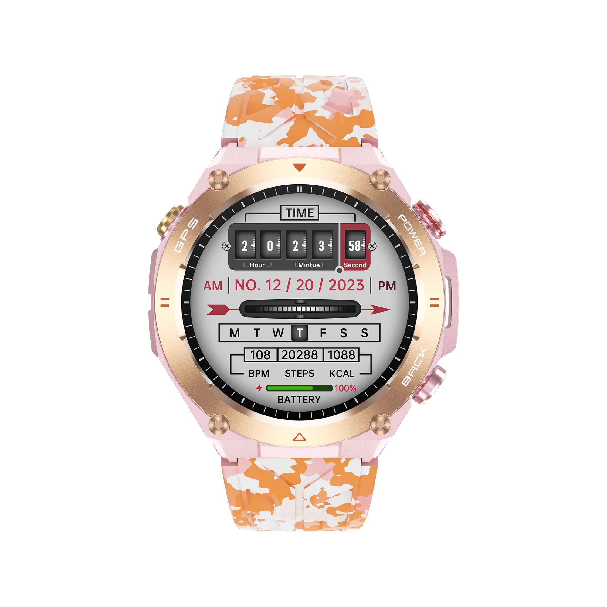Philippe Palmer Smart Watch LP92 Pink Camo - 50
