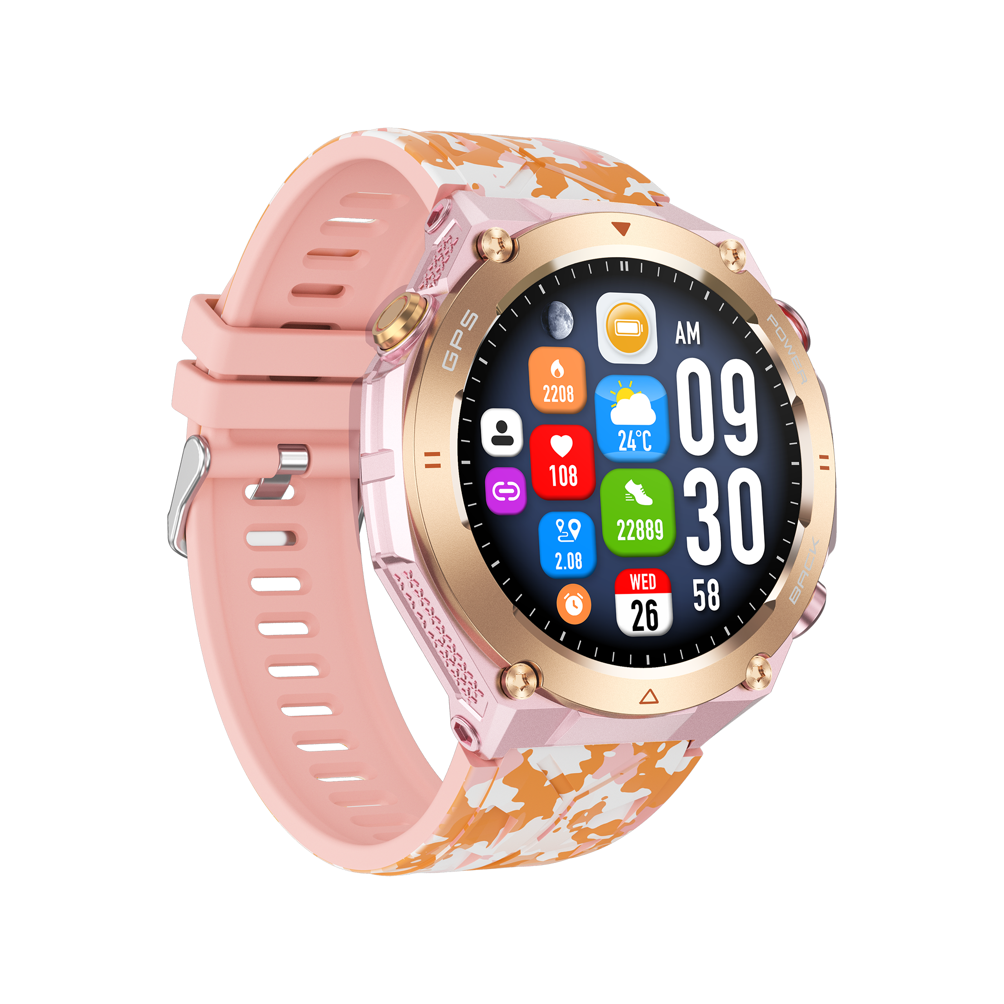 Philippe Palmer Smart Watch LP92 Pink Camo - 44