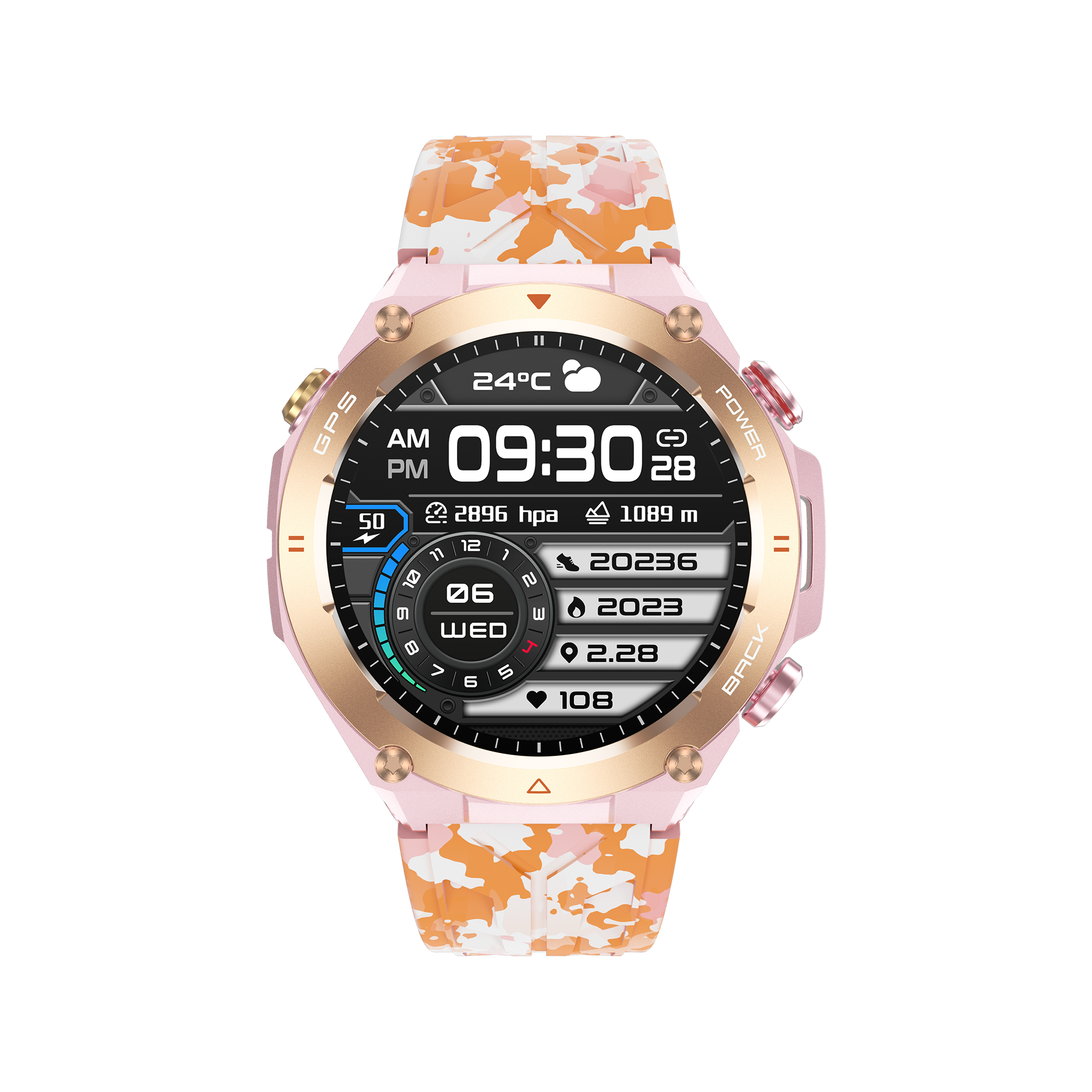 Philippe Palmer Smart Watch LP92 Pink Camo - 48