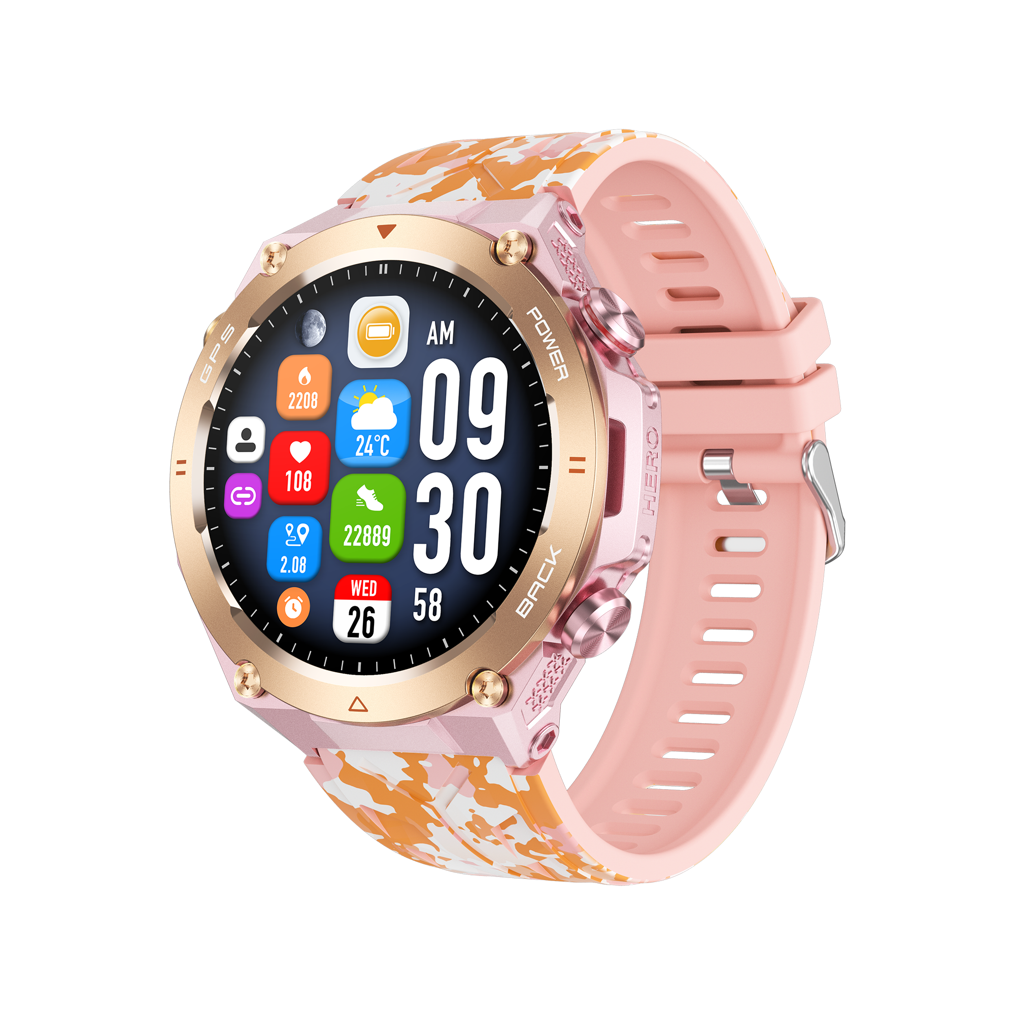 Philippe Palmer Smart Watch LP92 Pink Camo - 34
