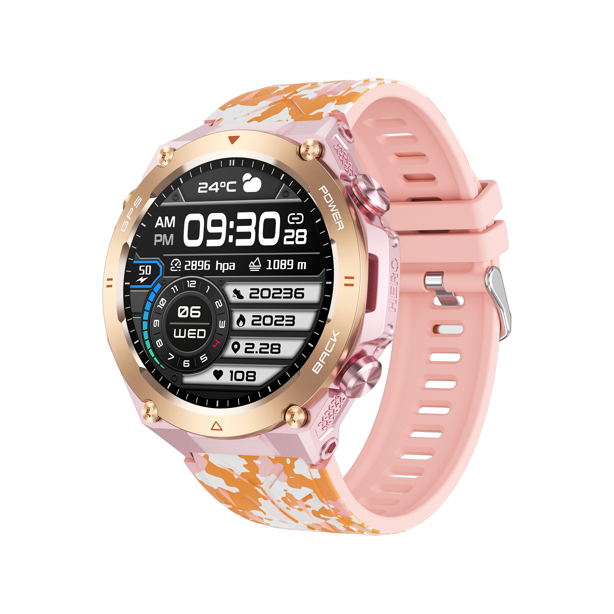 Philippe Palmer Smart Watch LP92 Pink Camo - 28