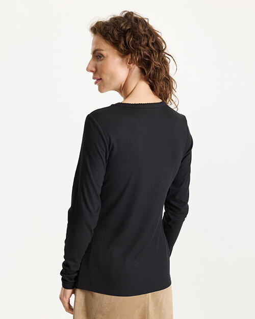 Topp Yvonne ribbad svart - 2