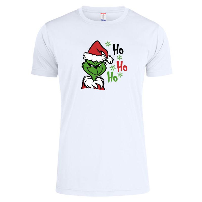 HO HO HO white T-shirt - Grinch front