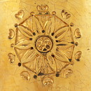 Aldo Londi (1960s) Golden Lamp with Incised Decor 43 cm