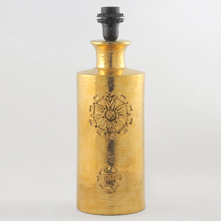 Aldo Londi (1960s) Golden Lamp with Incised Decor 43 cm